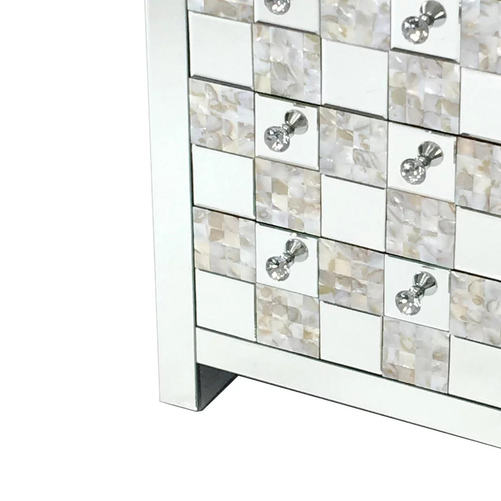 26 inch 3 Drawer Chest with Mirror Inlay Y7672