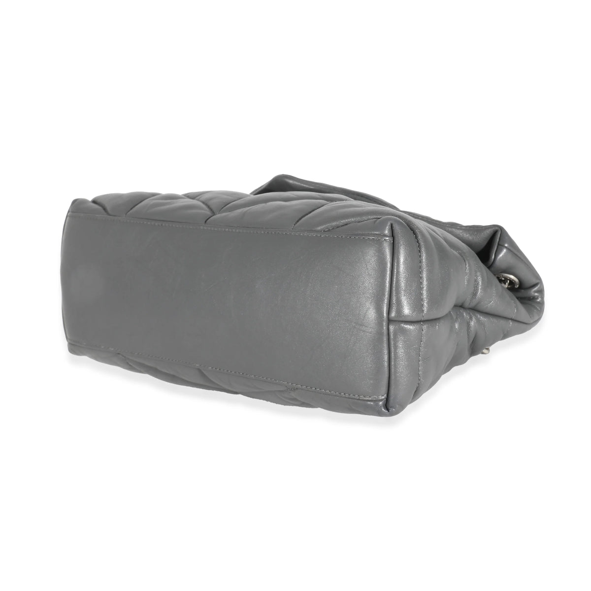 Grey Quilted Leather Small Puffer X18523