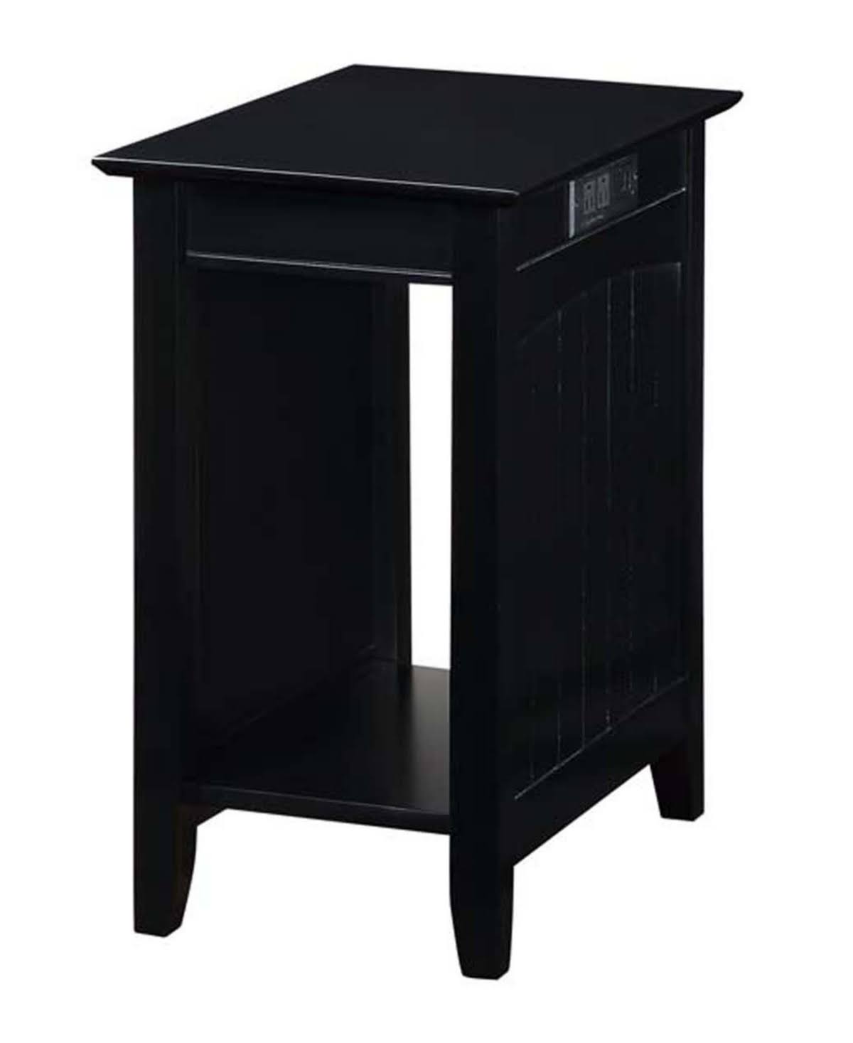 Black End Table with Charging Station Y65115