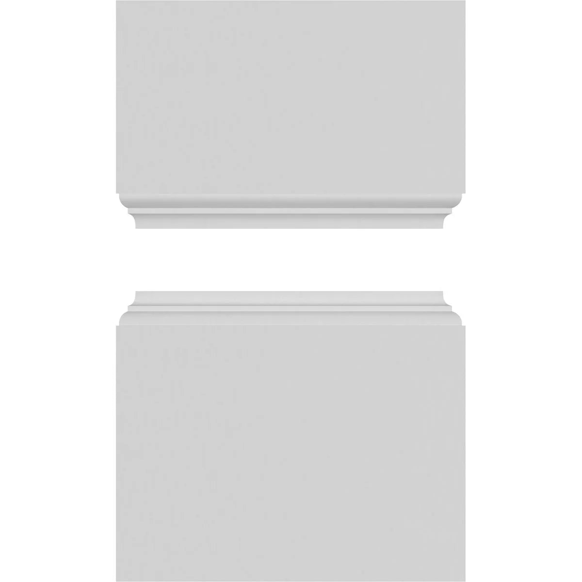 10"W x 9'H Square Non-Tapered Raised Panel PVC Column Wrap Kit S6990
