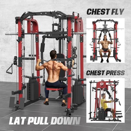 Commercial Smith Machine with Squat Rack and Cable Crossover T69652