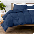 Queen Dark Blue Down Alternative Comforter Set D669