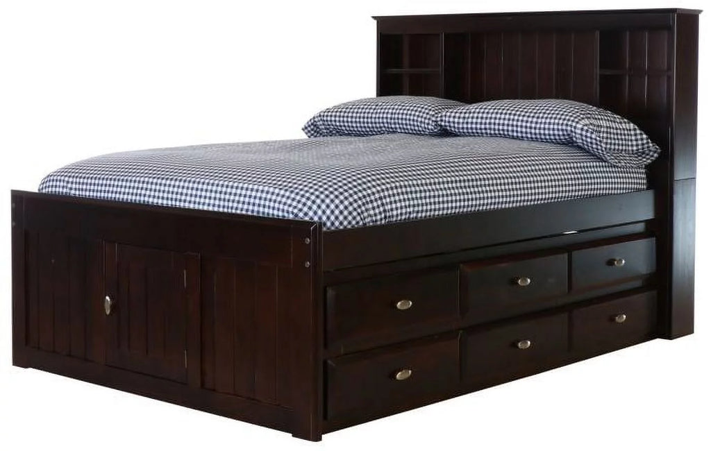 Full Size Bed Frame with Headboard and 6 Drawers K63260