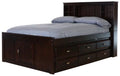 Full Size Bed Frame with Headboard and 6 Drawers K63260