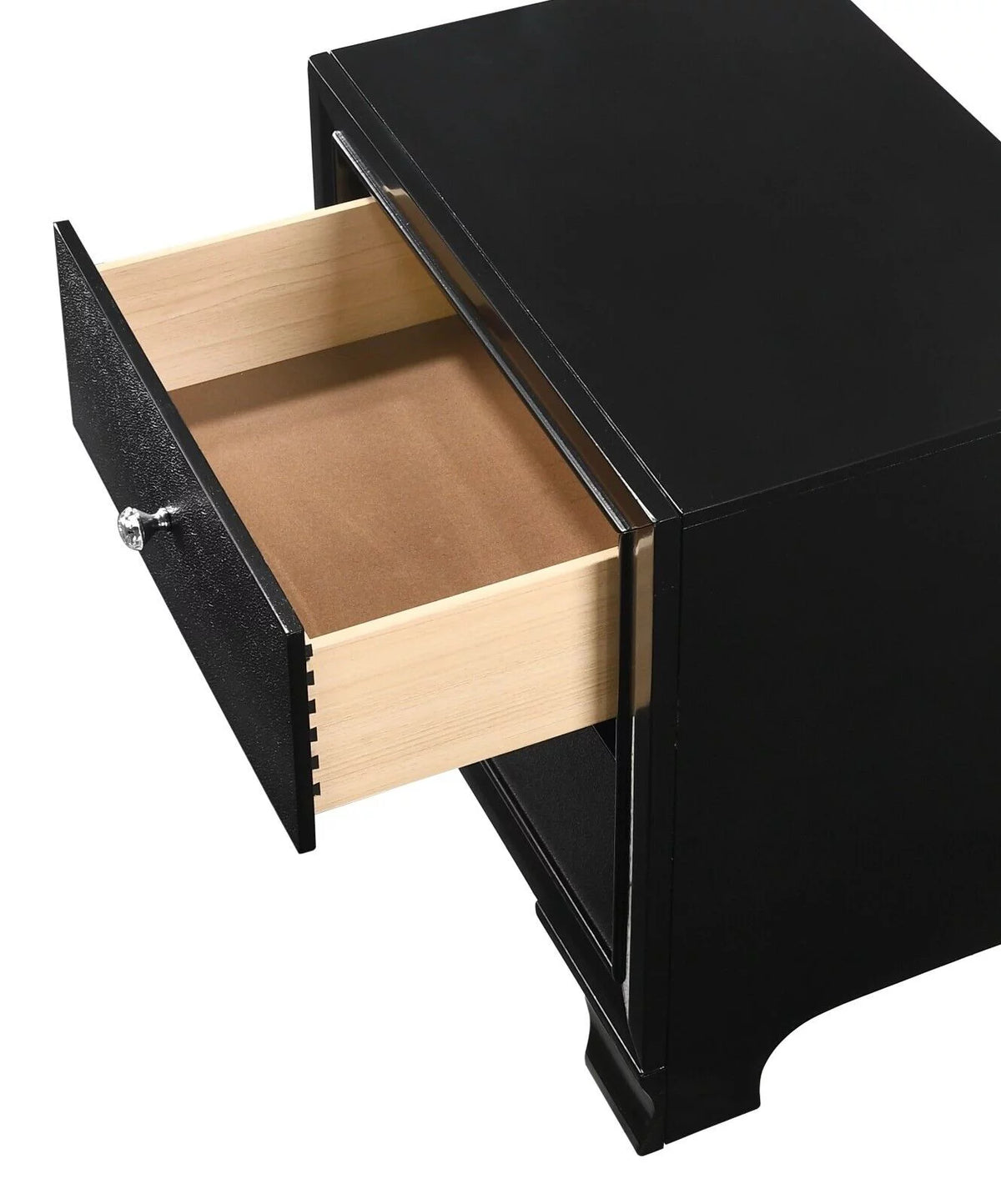 King Size Upholstery LED Bed Dresser Mirror Nightstand Set N127