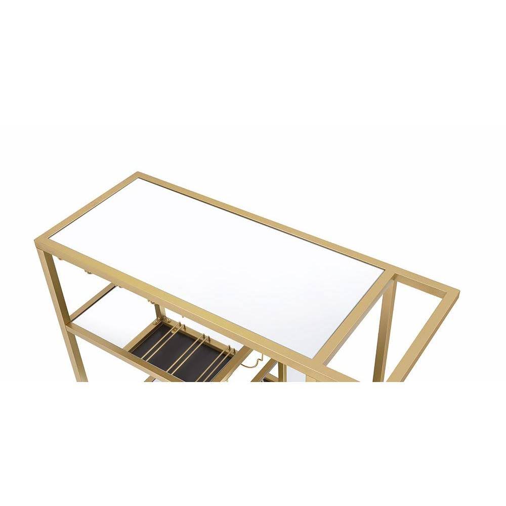 Gold and Clear Glass Serving Cart V74205