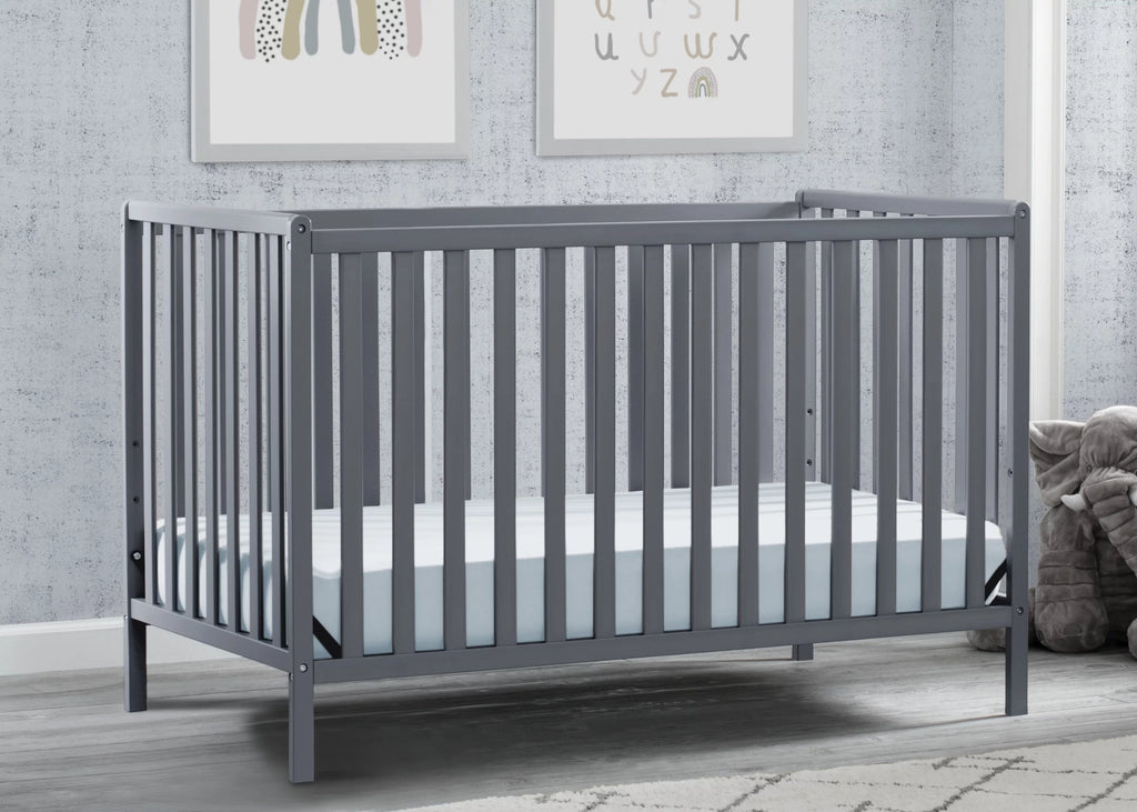 Charcoal Gray 4-in-1 Convertible Baby Crib B1926