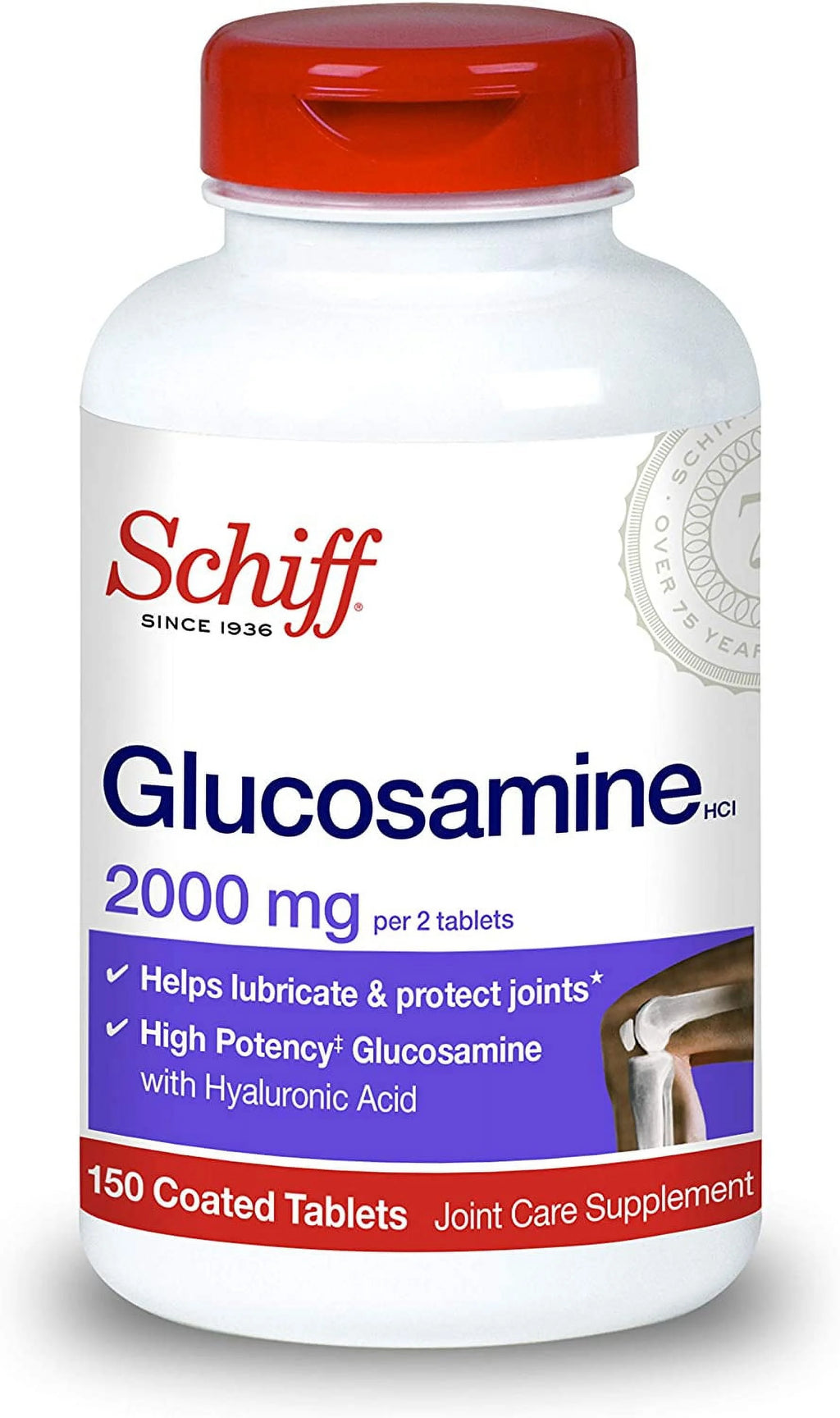 Glucosamine with Hyaluronic Acid 2000mg Joint Supplement 150 Count Pack of 2 A962688
