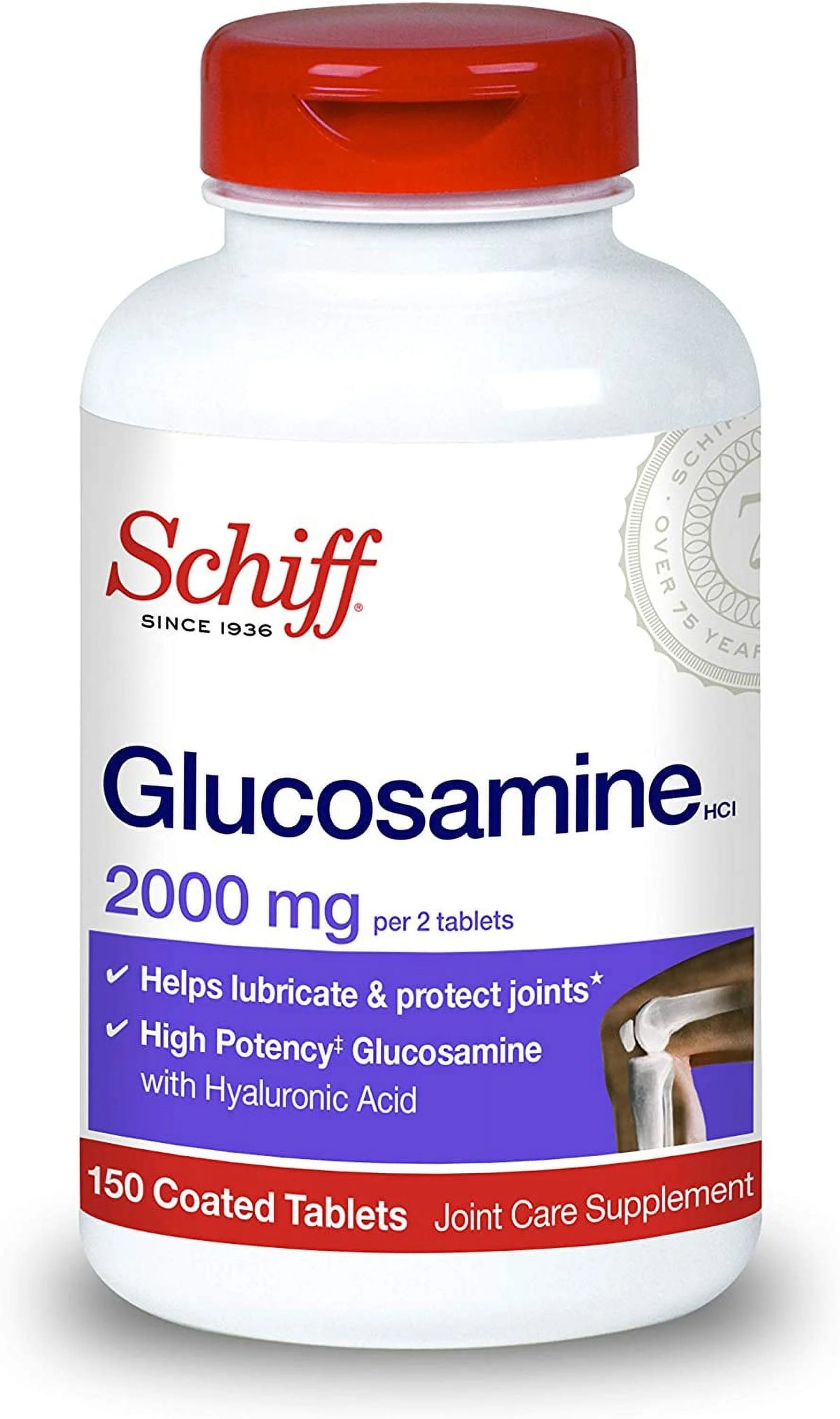 Glucosamine with Hyaluronic Acid 2000mg Joint Supplement 150 Count Pack of 2 A962688