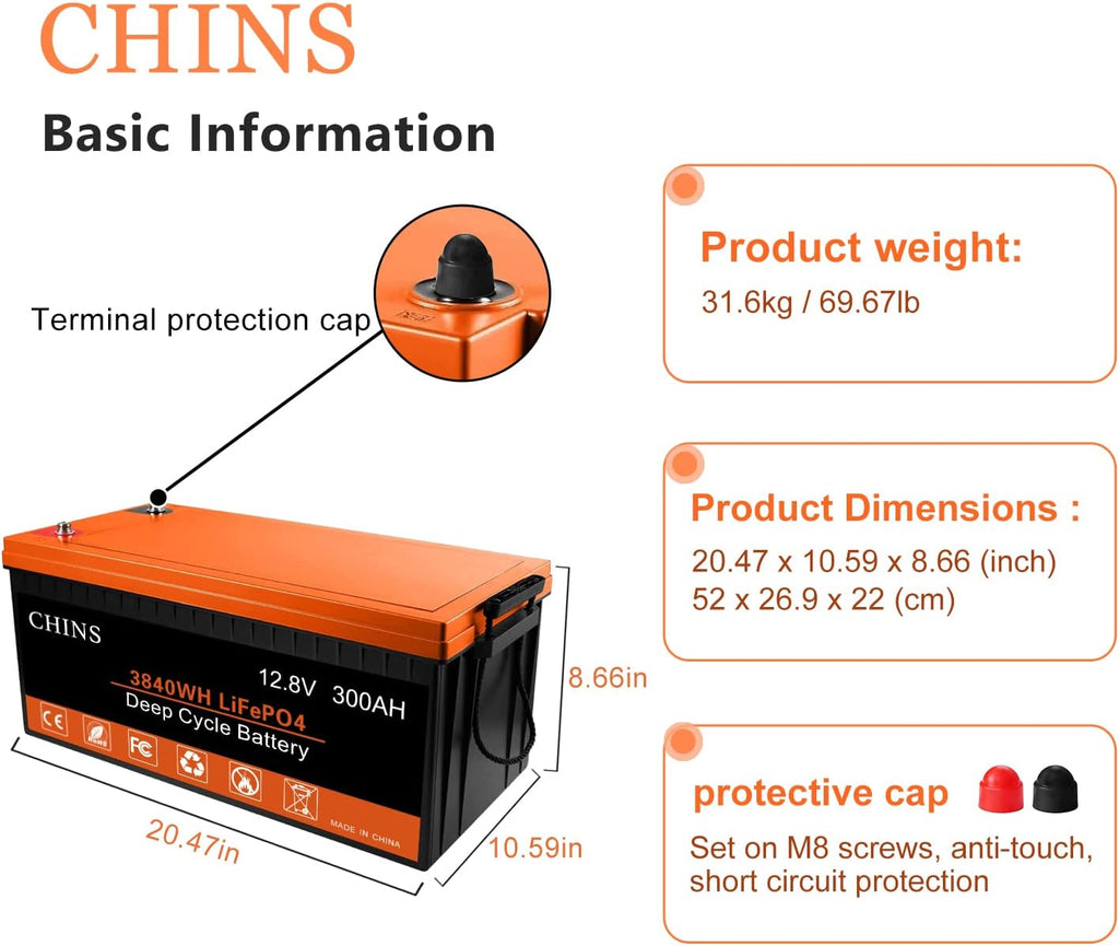 12V 400Ah LiFePO4 Lithium Battery with 250A BMS Z863062