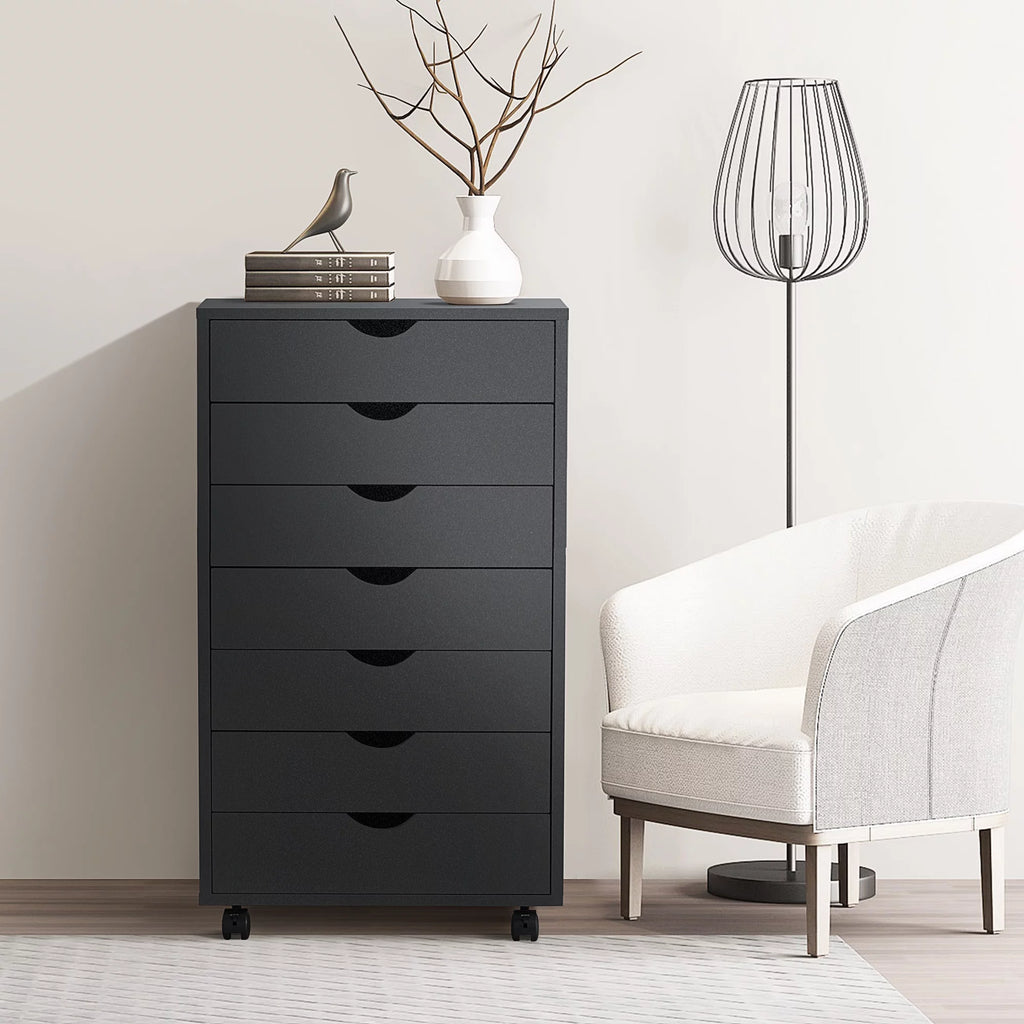 Black 7 Drawer Wood Dresser P481483