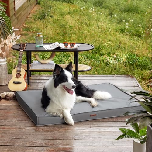 Waterproof Orthopedic Egg Crate Foam Dog Bed with Removable Washable Cover, Green G451830