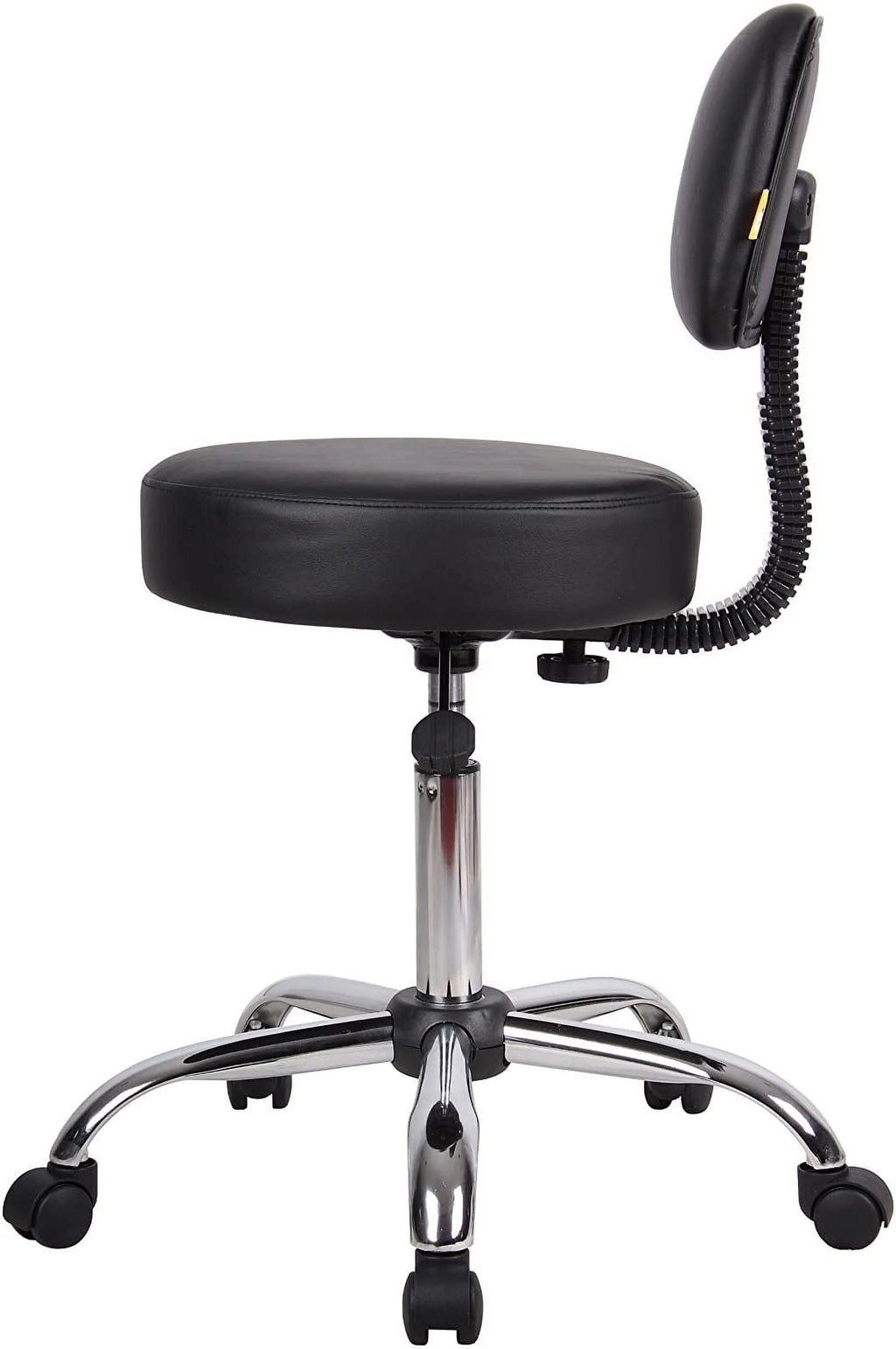 Black Vinyl Stool with Back Cushion X6208