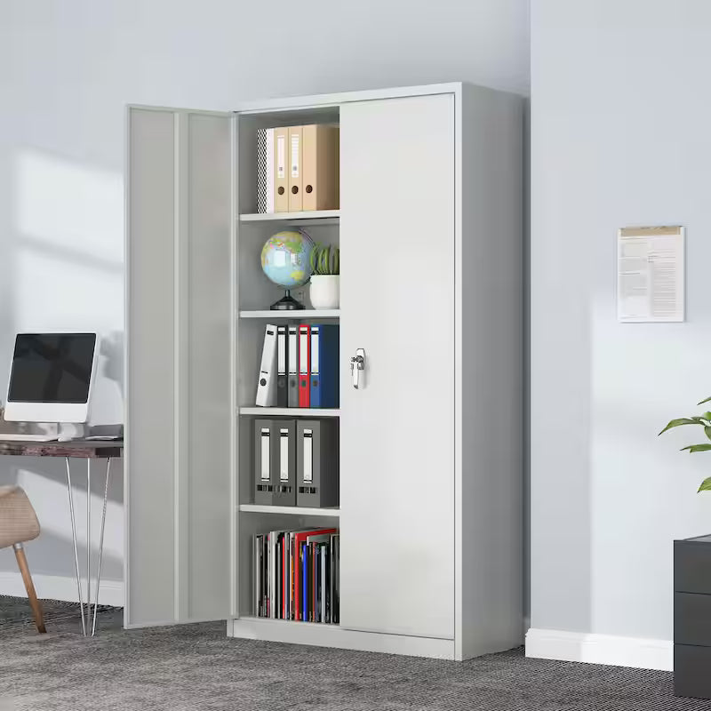 72 in. H x 36 in. W x 18 in. D Gray Metal Storage Cabinet Set C658