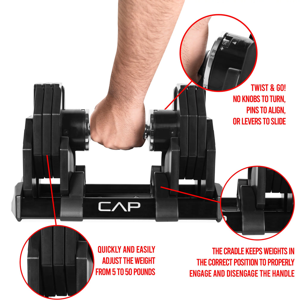 Adjustable Dumbbell 5-50 Pounds Single Z135