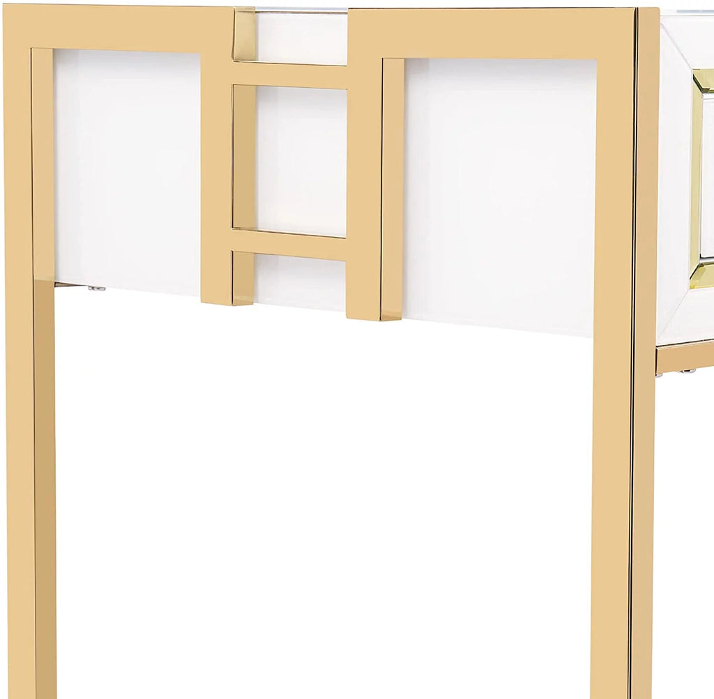 White Modern Makeup Vanity Desk with 3 Drawers K8877