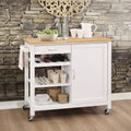 White Black MDF Kitchen Cart L91492
