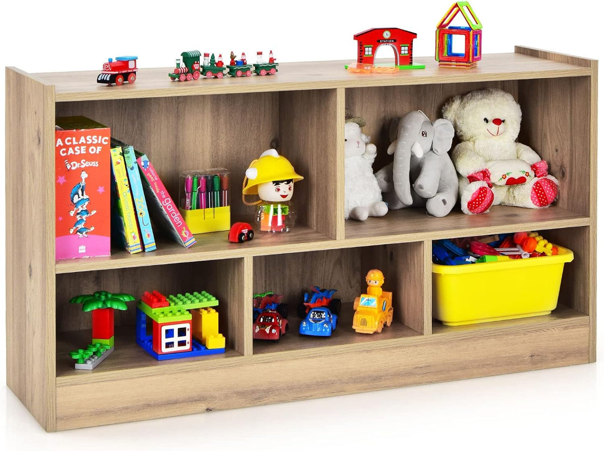 Kids 5-Section Wooden Toy Storage Organizer C872767