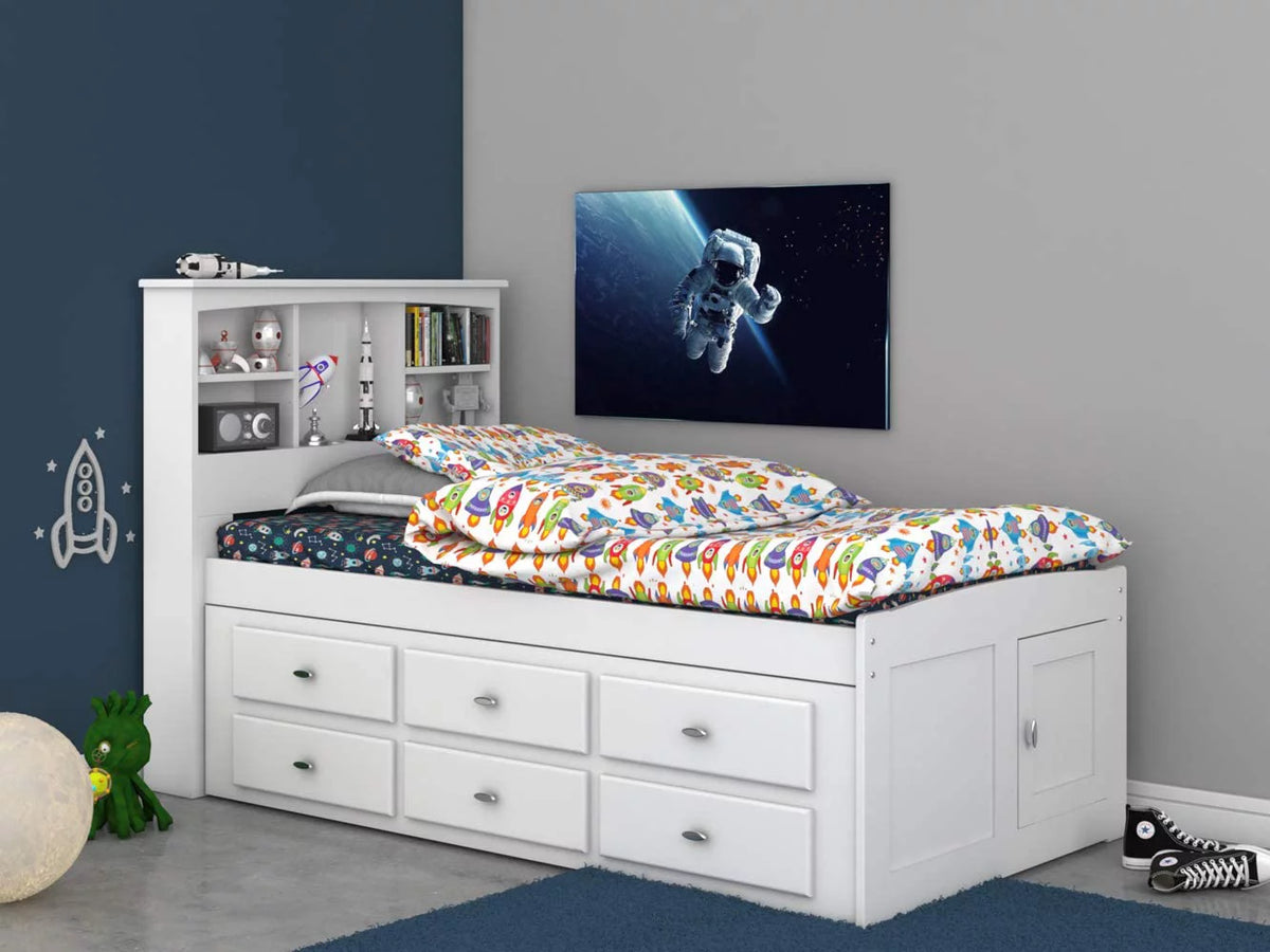 Full Size Bed Frame with Headboard and 6 Drawers K63260