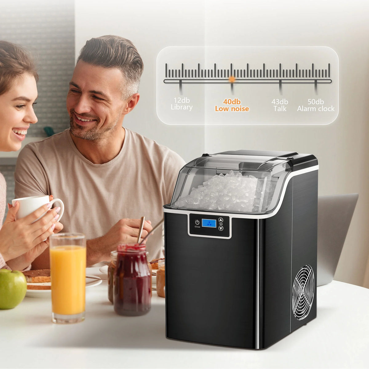 Black Portable Countertop Ice Maker with Basket & Scoop N917940