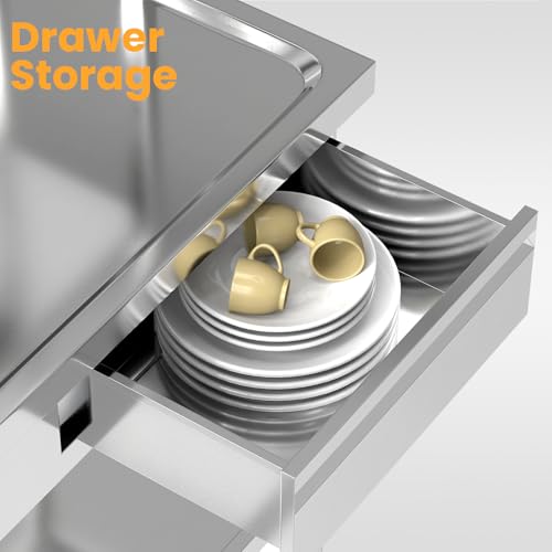 39'' Stainless Steel Single Bowl Utility Sink with Shelves P92188