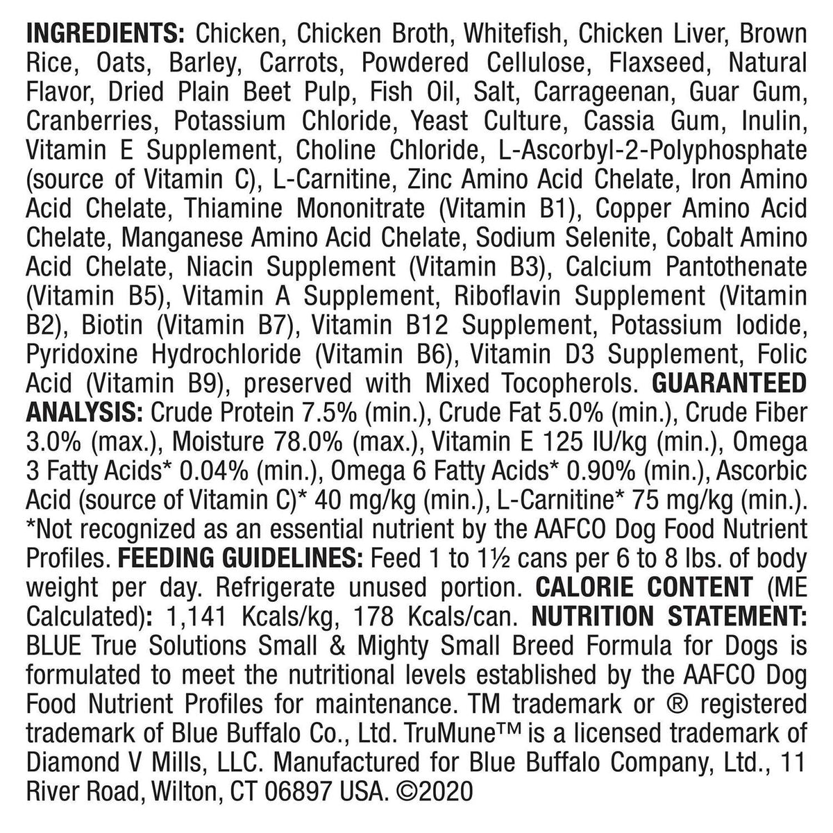 Natural Small Breed Adult Wet Dog Food Q980
