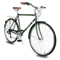 Men's 21 Speed Matte Black Steel Frame Hybrid City Bike W305