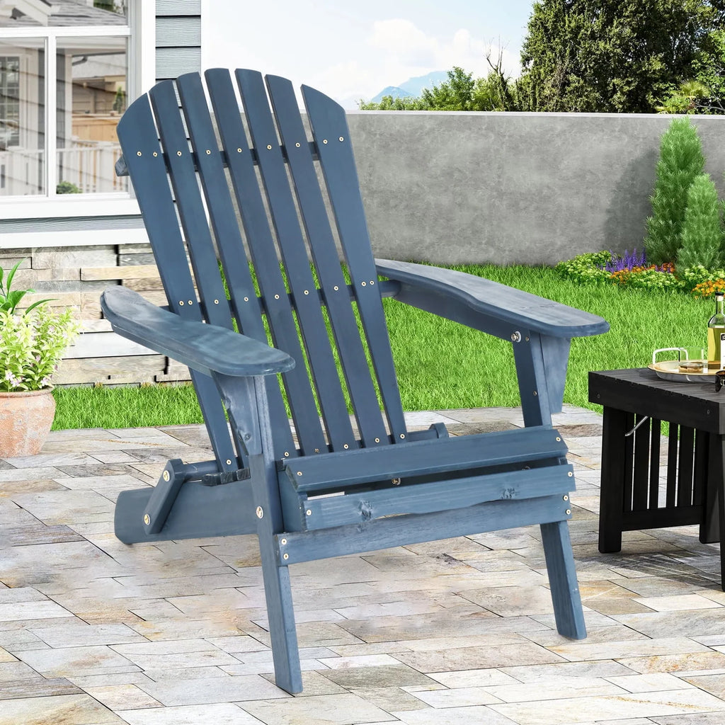 Folding Adirondack Chair Set of 2 Grey X533