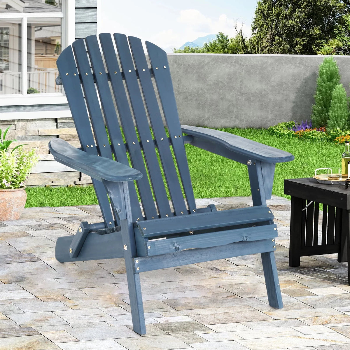 Folding Adirondack Chair Set of 2 Grey X533