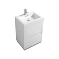 24 in. Free Standing High Gloss White Bathroom Vanity E113