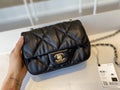 Small Flap Bag Gold Hardware Black Handbag D7515