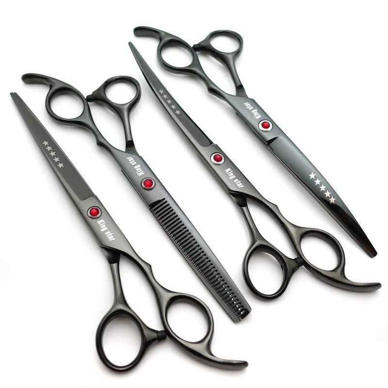 7.0in Titanium Dog Grooming Scissors Set 4pcs D579
