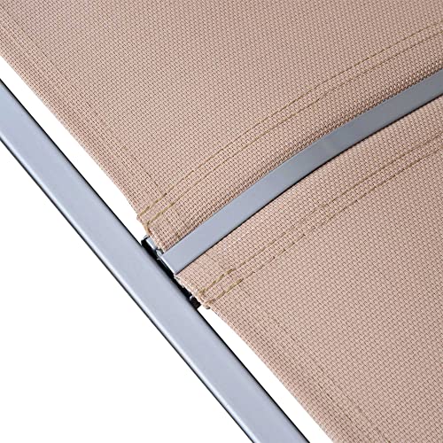 3-Seat Outdoor Porch Swing Chair with Adjustable Canopy and Steel Frame, Beige V895