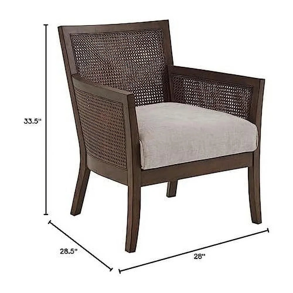 Tan Upholstered Accent Chair with Foam Seat Cushion B7432