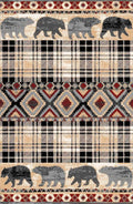 Multicolor Bear Geometric Print Rug V360407