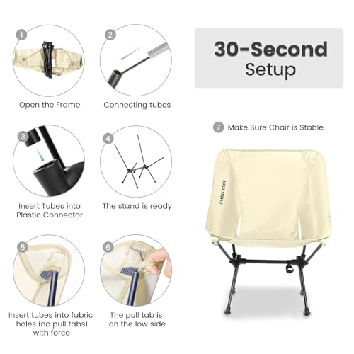 Portable Folding Camping Chair with Carry Bag Black E1174