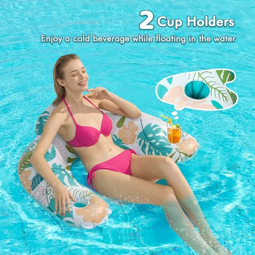 4 Pack Inflatable Pool Floats with Two Cup Holders Z341
