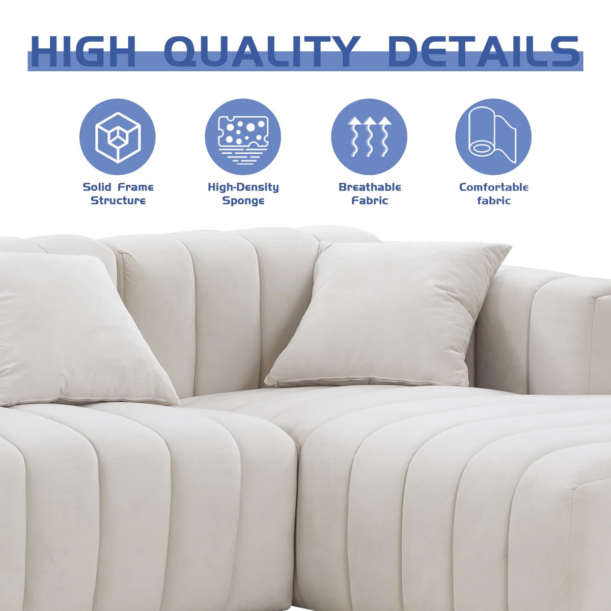 L-Shape Sectional Sofa with Right Chaise V26919