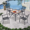 5 Pieces Outdoor Patio Dining Set with 4 Stackable Chairs O55200