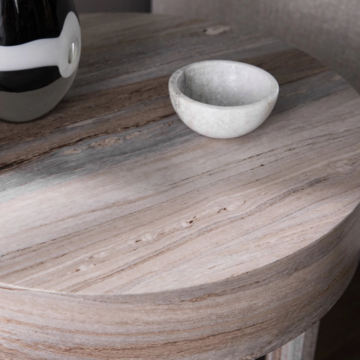 Round Faux Marble End Table E8540