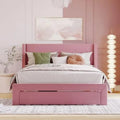 Queen Size Velvet Upholstered Storage Bed Frame with Drawer X812622