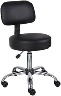Black Vinyl Stool with Back Cushion X6208