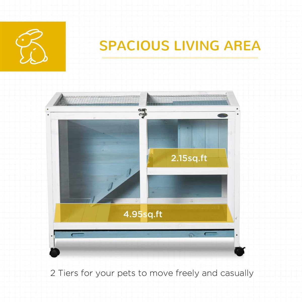 2-Story Wooden Rabbit Hutch N270977