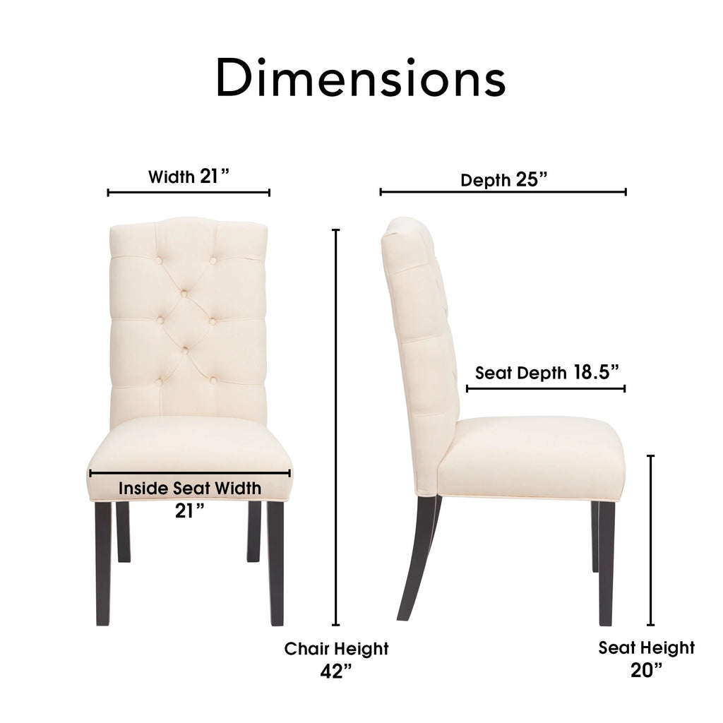 Beige Tufted Dining Chair Set of 2 D559046