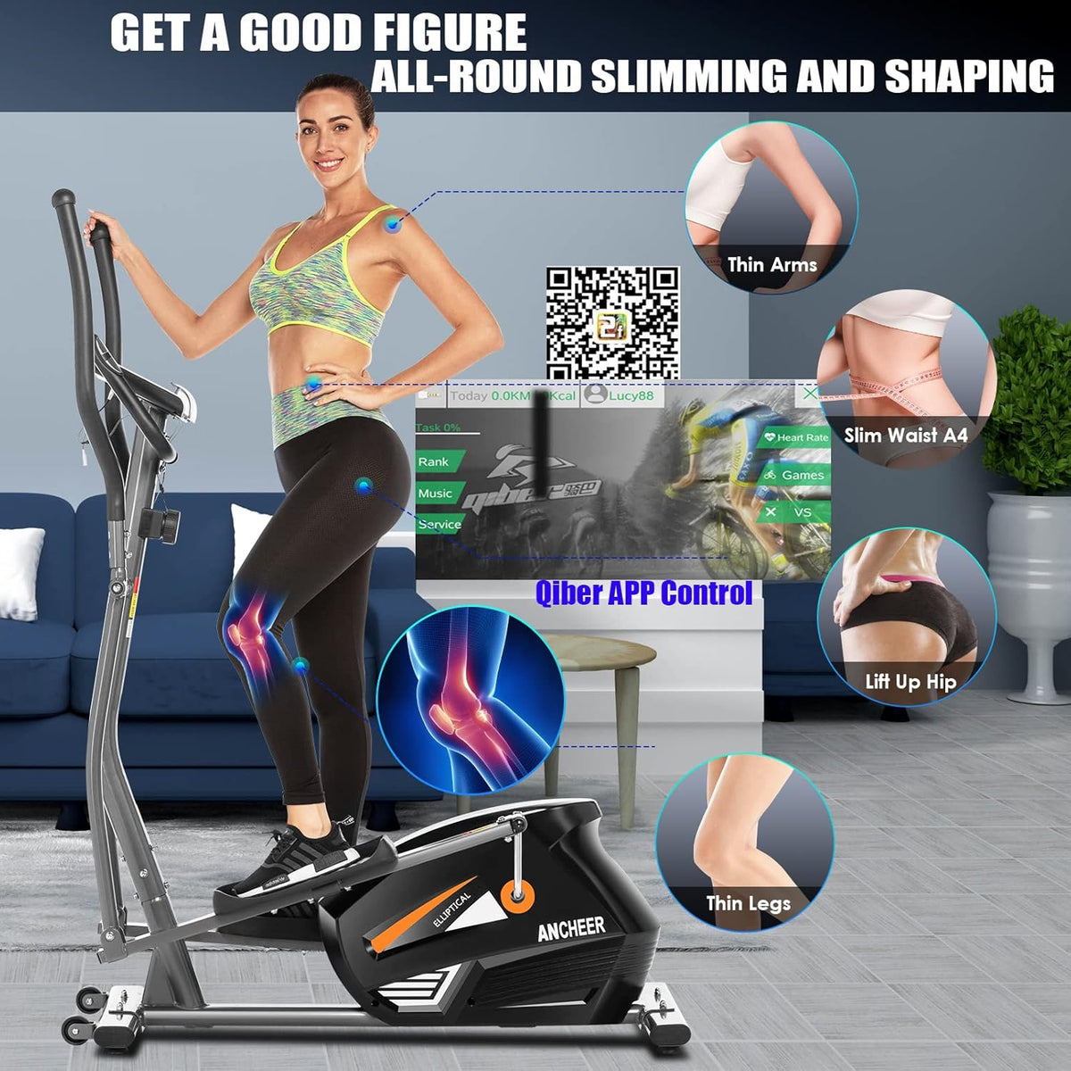 Elliptical Machine with LCD Monitor L29696