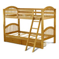 60 Wood Twin Bunk Bed with Under Drawer in Oak X156626