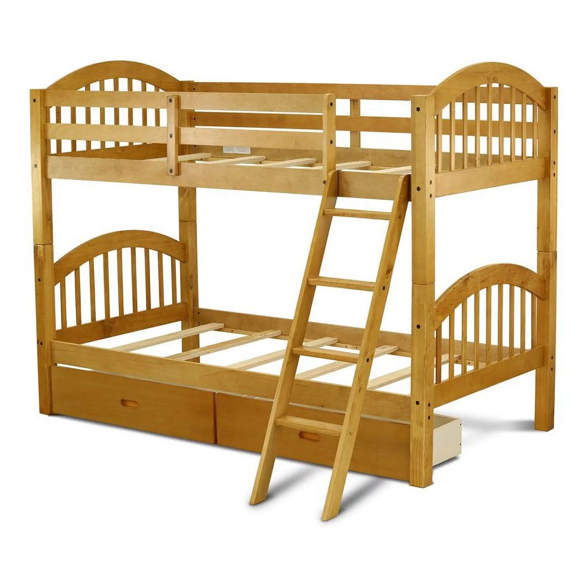 60 Wood Twin Bunk Bed with Under Drawer in Oak X156626