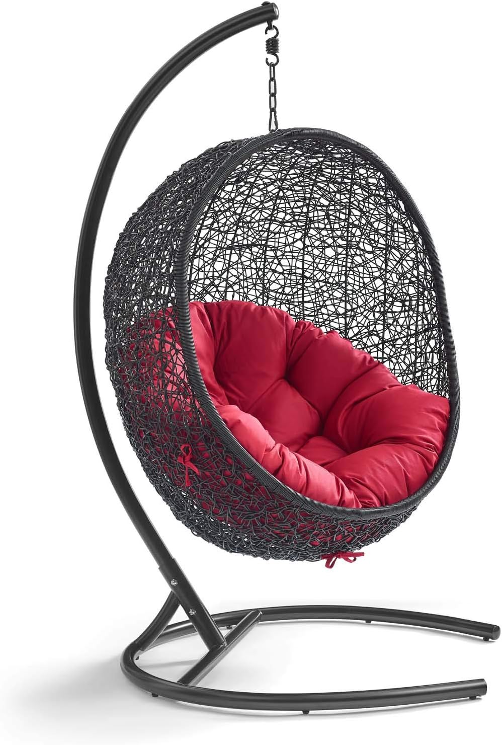 Navy Wicker Rattan Swing Chair with Stand Y5381