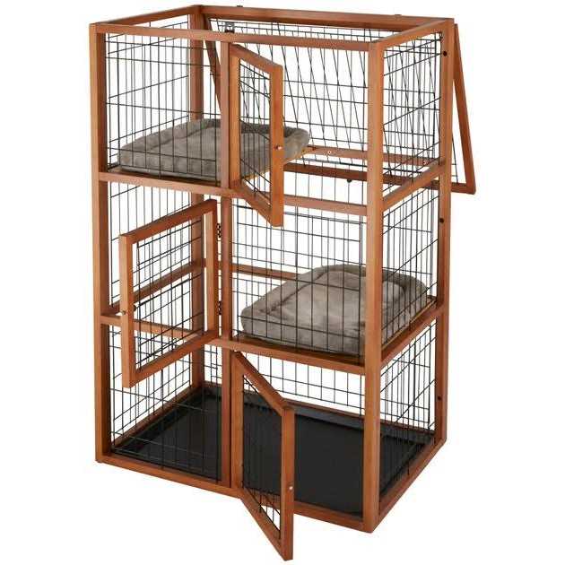 Collapsible Wood & Wire Cat Cage Playpen T4030