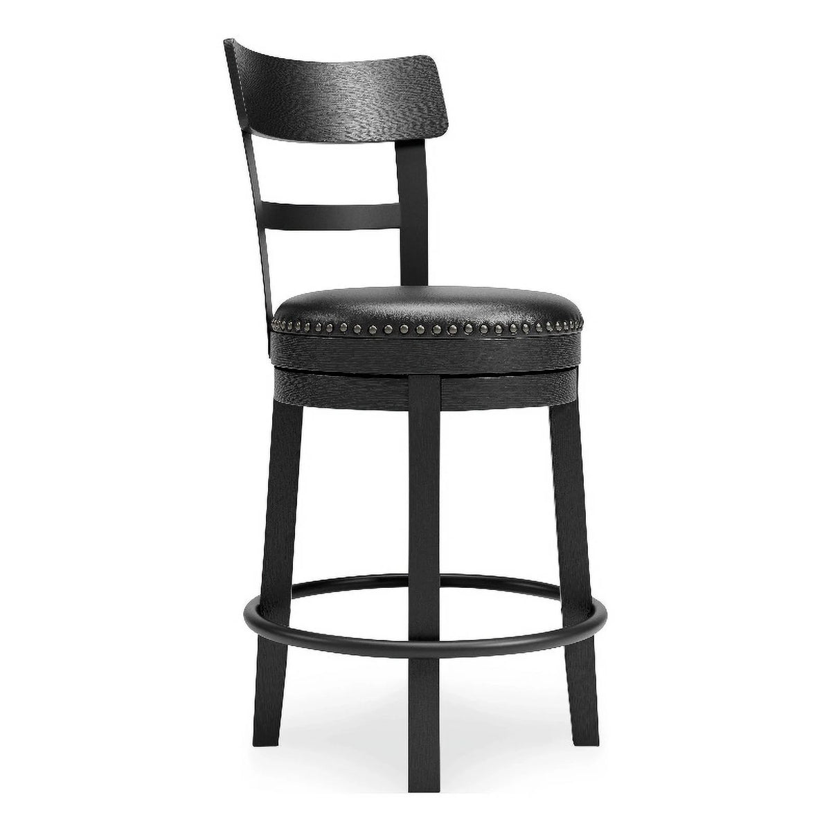 Solid Wood Counter Height Barstool in Black Set of 2 A587555